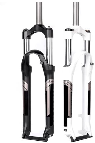 Forcella ammortizzata pneumatica MTB, adatta per mountain bike da 29, corsa 100 mm, regolazione rimbalzo, QR 9 mm, blocco manuale, forcella anteriore per mountain bike XC/AM (bianco)