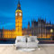 Vue De Nuit De Londres Big Ben Papier Peint Bleu Panoramique Peinture Murale Interieur pour Salon Chambre à Coucher D'Enfant Maison Décoration Murale 350x256 cm