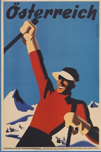 Austria Ski Journal: Stylish Tribute to Retro Poster Art for Your Winter Adventures: Österreich Notizbuch für Alpen Skifahren und Snowboarden