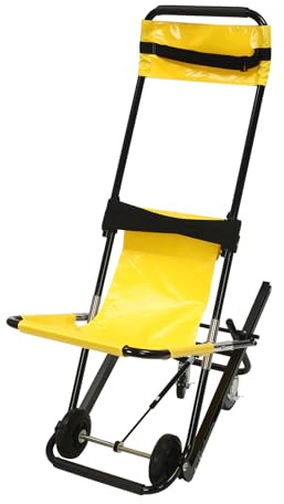 HuKaiL EMS-Treppenstuhl, Senioren Treppensteiger Rollstuhl Faltbare Alu bis 160kg, Multifunktional Notfall-Treppensteigrollstuhl 4 Räder für Pflegeheimen, Feuerwehren, Rettungsdiensten, 48*83*156cm