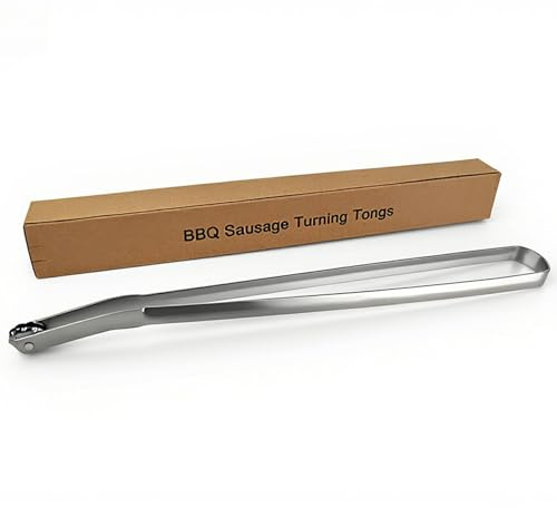Wzzy Gurden Grillzange mit Rädchen Lang für Wurst - Fleisch - BBQ Sausage Turning Tongs For Cooking - Drehbar Wurstdrehzange - - Grillen Zange Aus Metall - Edelstahl Küchenzange zum Kochen