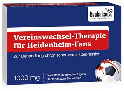 Ligakakao HEIDENHEIM VEREINS-WECHSEL-Therapie | Für HEIDENHEIM Fans, bei chronischen Vereinsdepressionen - Männer Geschenke Geburtstag Fußball Überaschung Freund Kollege Bruder Vater Weihnachten