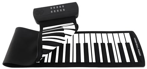 Aumotop Piano Pliable à Main Silencieux avec Haut-parleur intégré 16 Tonalités 6 Démos Prend en Charge L'enregistrement Prise Casque pour les Activités de Plein Air Clavier de Piano Portable Noir