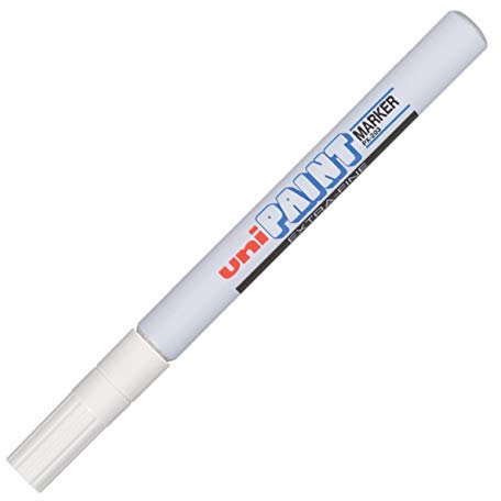 PX-203 UNI-Ball Paint Marker Bullet TIP FINE Point (0.8mm) Oil Based - Silver/White/Gold (Pack of 1 White)