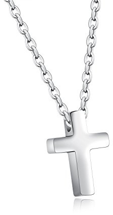 TEMICO Tiny Simple Cross Pendant Necklace for Children Boys Girls Teenage