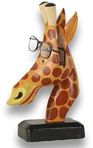 ART-CRAFT Brillenhalter brillenständer brillenablage Giraffe aus Holz handgeschnitzt und handbemalt 20cm