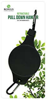 Rowan Black Plastic Pull Down Garden Hanging Basket, 1 Piece - Retractable & Sophisticated Design, Perfect for Plants and Flowers