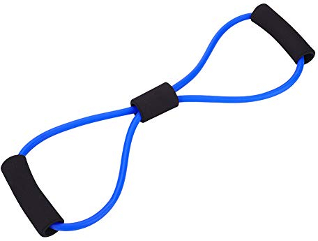 VGEBY1 Expander Widerstand Band, 8-Form Expander Widerstand Trainingsbänder Trainingsseil Tube Workout Fitness Übung für Yoga Gym(Blau)