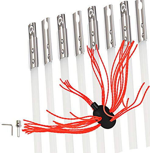 GIOEVO Spazzola Canna Fumaria Kit Spazzacamino Nylon Spazzola Pulizia Camino Canna Fumaria 8M Canna Fumaria Spazzola