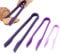 3 Tailles de Pince Cuisine Professionnel, 6/8/10 Pouces Mini Pinces Service Plastique Pinces Cuisine Résistant à la Chaleur Barbecue Silicone Alimentaire pour la Cuisson, le Barbecue(Violet)