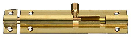 1 Pcs Heavy Duty Tower Bolt Door Slide Latch Lock Barrel Bolt Durable Slide Bolt for Bathroom Toilet Shed Bedroom (Brass)