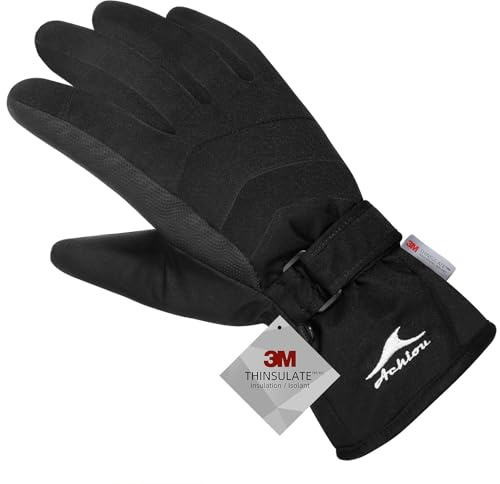 Achiou Ski-/Schneehandschuhe, Winter, warm, 3M, Thinsulate, wasserdicht, Touchscreen für Herren und Damen