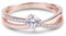 Jeulia Damen Rotgold Ringe Sterling Silber Rundschliff Solitärring Diamant Ringe Schmuck für Braut Hochzeit Band Verlobungsring (68 (21.8))