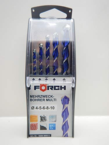 FÖRCH MEHRZWECKBOHRER BOHRER SATZ MULTI 5 Tlg.FLIESEN STAHL STEIN ZENTRIERSPITZE