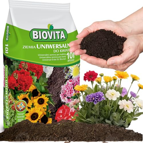 BIOVITA Terreau universel 10 l - Substrat multi-composants - Prêt à l'emploi - Origine naturelle