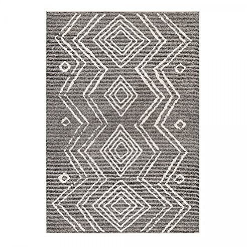 Ayyildiz Teppich mit Kelim Muster Retro Ethno marokkanisch orientteppich Berber Optik Höhe 15 mm, Größe:80x250 cm, Farbe:Grau