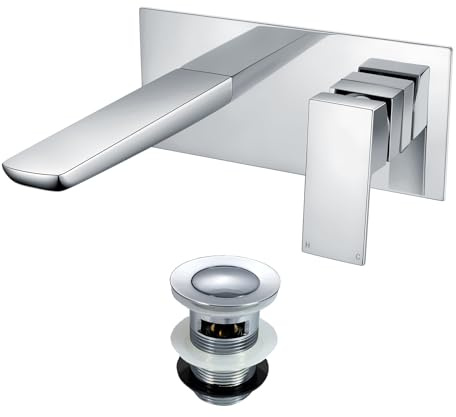 Finn Wall Mounted Basin Mixer Tap & Basin Waste Chrome