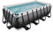 EXIT TOYS Piscine Black Leather - 400x200x100cm - Grande Piscine rectangulaire avec Pompe à Filtre à Sable - Piscine Extra Profonde - Cadre Solide - Comprend échelle de Piscine - Design Unique - Noir