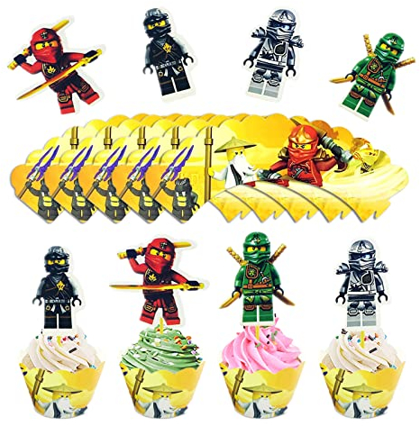 48 Stück Cupcake Wrappers Papier, Muffins Dessert Dekoration, Kuchen Deko Cupcake Wrappers, Karikatur Cupcake Topper