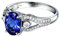 Gualiy Ringe Gold 18 K mit Tansanit, Verlobungsring Weißgold Tansanit mit Oval Tansanit und Diamant 1.45 Carat Verlobungsring und Ehering Größe 62 (19.7)