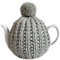 Grey Hand Knitted Tea Cosy, Fits 4-6 Cup Teapot