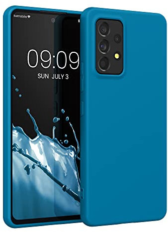 kwmobile Hülle kompatibel mit Samsung Galaxy A53 5G Hülle - weiches TPU Silikon Case - Cover geeignet für kabelloses Laden - Karibikblau