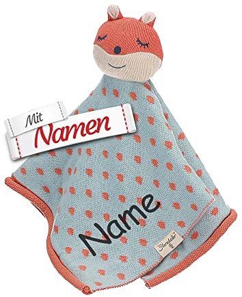 Sterntaler Schmusetuch Eichhörnchen Enna personalisiert mit Namen/Bestickt, Junge/Mädchen Schnuffeltuch Kuscheltuch Stofftier als Spielzeug Geschenk-Idee zur Geburt, Taufe, Nikolaus, Weihnachten