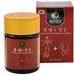 Koreanischer Roter Ginseng & Ingwer - Konzentrierter Extrakt 50g - Energie, Verdauung, Immunsystem - Ginsenggehalt 10 mg/g - 30-Tage-Kur - Messlöffel enthalten