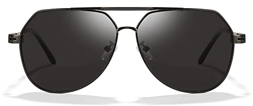 Cyxus Sonnenbrille für Herren, polarisiert, klassisch, UV400, zum Autofahren, Angeln, Reisen, 07 Linse Schwarz Rahmen Schwarz, M