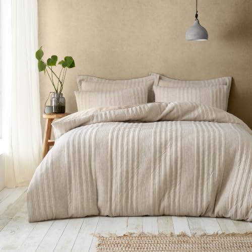 Pineapple Elephant Tamba Jersey Stripe Super King Duvet Cover Set Natural