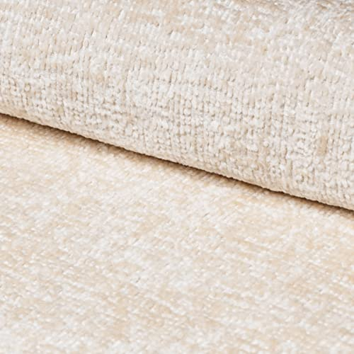 Heko Panels Polsterstoff Meterware Bouclé Optik Premium Stoff Aus PES Teddystoff Nähstoffe Möbelstoffe Dekostoffe Handwerken UV-beständig Wasserdicht Tenza Ecru 1 Meter 143 x 100 cm