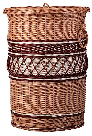 e-wicker24 Alles aus Weide Storage Box, Laundry Basket, Natural Wicker Bag, Wicker Trunk, Bathroom Basket