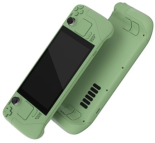 eXtremeRate Cover Tasti Ricambio per Steam Deck LCD Console,Custodia Copertura Frontale Posteriore Pulsanti Shell DIY per Steam Deck LCD,Senza Console-Matcha Verde