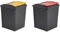 M1SS Set of 2 (Red + Blue) Recycle It 50L Large Bin & Lid Graphite/Gen. Assorted colours Recycling Bin Kitchen Trash Can Rubbish Dustbin (Red + Yellow)