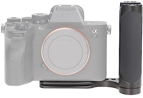 FOTGA Staffa stabilizzatore a forma di L con impugnatura laterale universale per fotocamera DSLR Mirrorless, impugnatura con attacco da 1/4 e attacco a slitta fredda per microfono a LED, piastra a