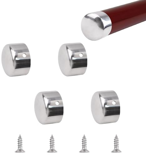 UFURMATE 4 runde Handlauf-Endkappen aus Edelstahl, 38 mm Innendurchmesser, Stufen, Handlauf-Endabdeckung