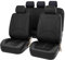 LTSRLL Auto Set Coprisedili per Fi-at Grande Punto 2006-2012, Pelle PU Copri-Sedile Set Completo Coprisedili Fodere Anteriori E Posteriori Protezioni Accessori,A/Black