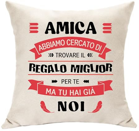 Amica Regalo Amiche Copricuscino Amici Regali per le Donne Regali Originali di Ricordo della Decorazione per Migliore Amica Compleanno Laurea Natale Regali di Amicizia per le Ragazze (Amica-Noi)