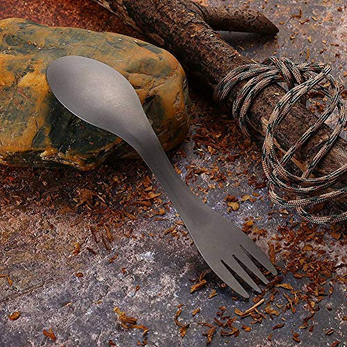SPYMINNPOO 2-in-1 Titan Gabel Löffel Kombi für Outdoor Camping Reisen