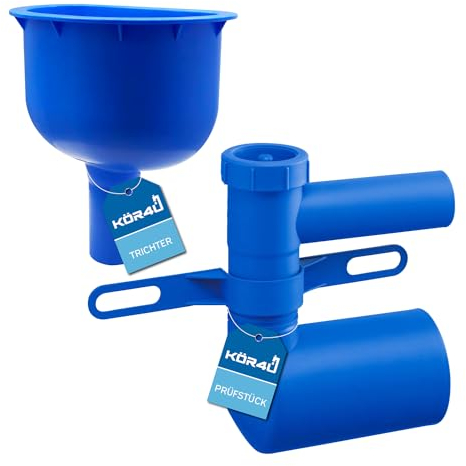 kör4u Prüfstück und Trichter zur Dichtheitsprüfung, für Ableitung und Entsorgung von Bau- und Schmutzwasser