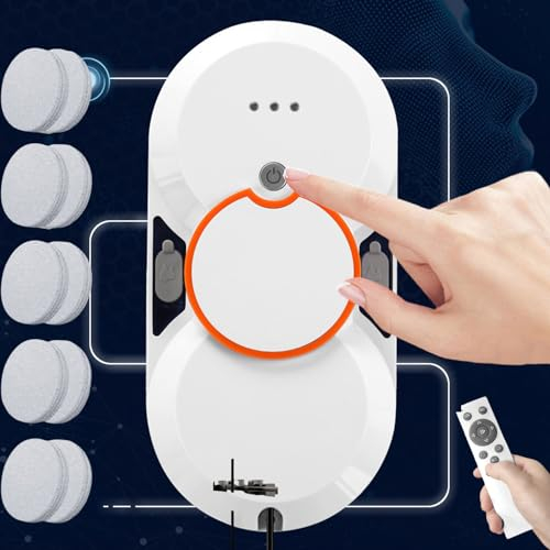 5600Pa Glass Cleaning Robotic with 10 Mop Pads, 4 Cleaning Modes, Dual Water Spray/Remote Control, Intelligent Edge Detection, Smart Window Cleaning Device