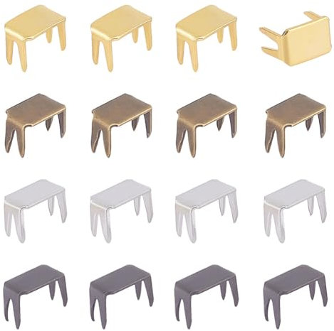 GOMAKERER 48pcs 4 couleurs Bouchons de Fermeture Éclair en Fer, Fermeture à Glissière Supérieure et Inférieure Arrête les Réparation de Fermetures à Glissière Accessoires pour Sacs Manteaux Vestes
