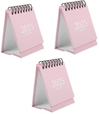Operitacx 3St Tischkalender 2025 Desktop-Pad- Standkalender für den Schreibtisch geburtstagskalender schülerkalender Schreibtischkalender 2024–2025 für Tisch Papier Rosa