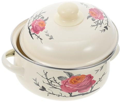 Garneck Olla para Sopa con Doble Asa Olla para Guisar Utensilios de Cocina a Gas para Preparar Sopas Fácilmente