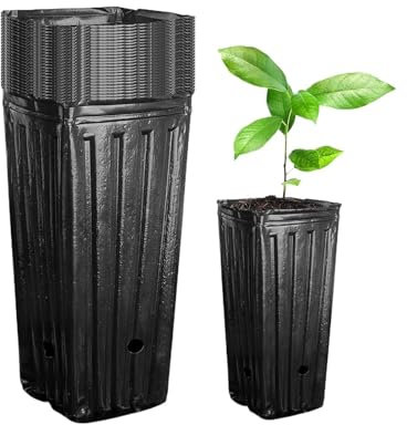 SUBLXPoten Vaso per Piante Alte 20 Pezzi vasi da vivaio Profondi vasi for Alberi vasi Quadrati Neri for Semi di partenza Contenitore for Piante da Fiore for Serra Giardino Esterno Interno