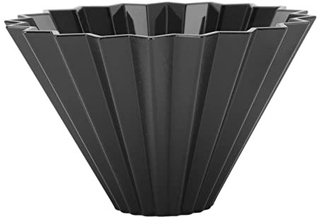 Taza Colador de café de Resina, Filtro Reutilizable Goteador Elaborado a Mano con Cono de Origami, para Cocina, Flujo de Agua (BLACK)