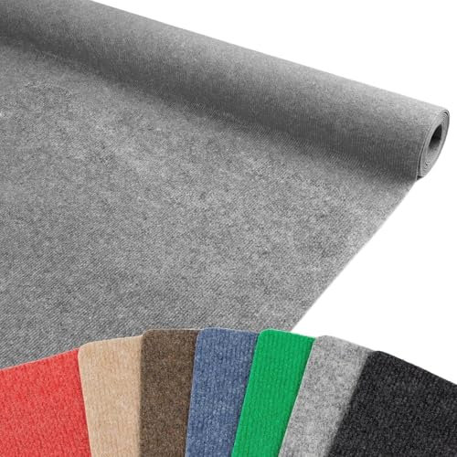 MadeInNature - Nadelfilz Malta, Teppichboden Länge und Farben zur Auswahl, Hellgrau, 2 x 40 m, feuerfest, B1, Teppich für Messen, Stände, Veranstaltungen, Wohnzimmer, ...