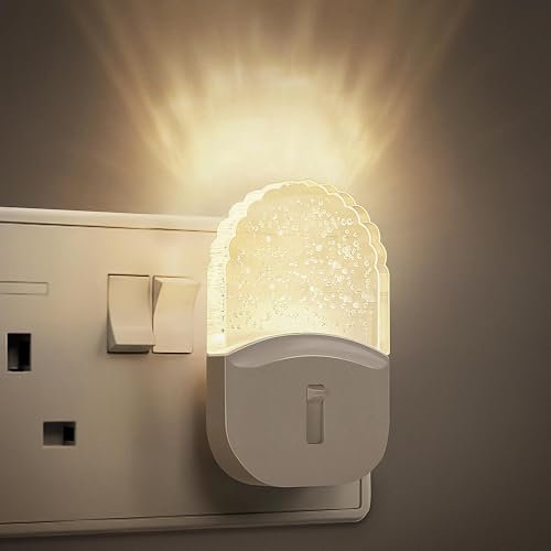 Emeritpro Night Light Plug in Wall, Plug in Night Lighting with Dusk to Dawn Sensor, Adjustable Brightness 0-100LM, 0.5W Low Energy, Warm White Night Light Kids for Hallway Bathroom Bedroom,1Pack