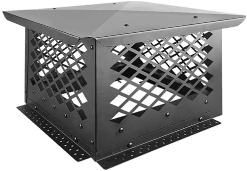 JHDXL Scarico Fumi Copertura Camino, Comignolo Verticale Per, Griglia Antintrusione, Cappello Del Camino In Acciaio Al Carbonio, Comignolo Antipioggia Tappo