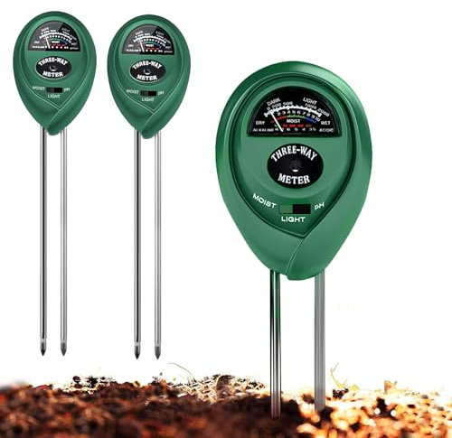 Bodenmessgerät, PH Bodentest, 3-in-1 Feuchtigkeitsmessgerät Pflanzen, PH Wert Messgerät Erde, 2025 Neu Feuchtigkeitsmesser Pflanzen für Gartenarbeit,Rasen,und Outdoor-Pflanzen (2 PCS)